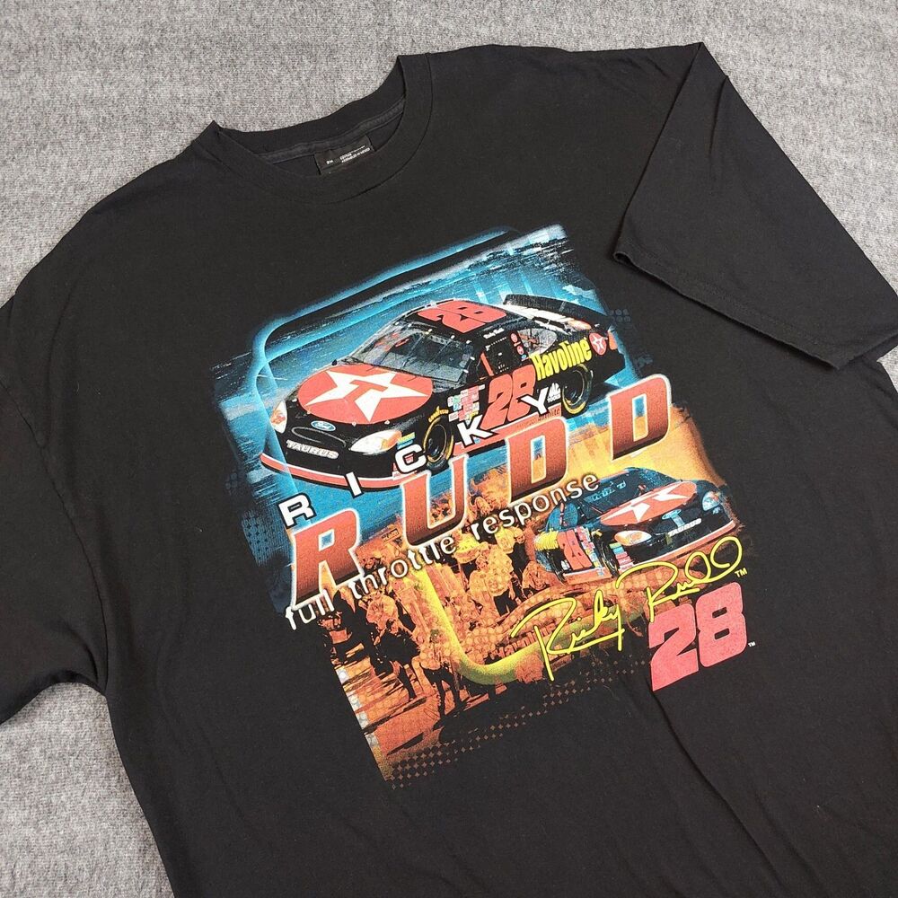 VTG Chase Authentic Ricky Rudd Graphic T Shirt Men's 2XL Black NASCAR Havoline